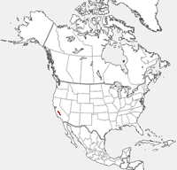 distribution map showing range of Dipodomys ingens in North America