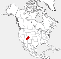 Mapa da distribuição do Chipmunk do Hopi