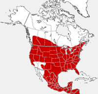 Mapa de la distribución de la comadreja Long-tailed